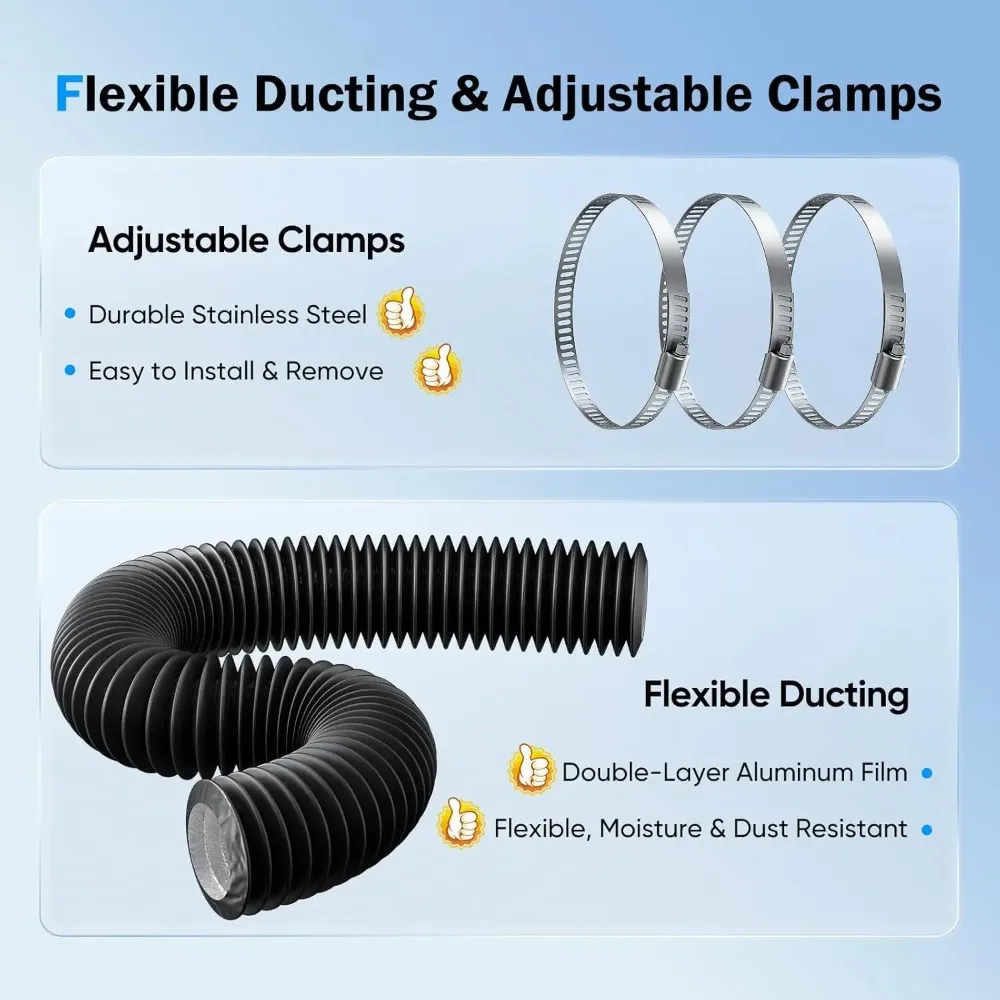 4 Inch EC Inline Duct Fan Kit CM‑DF‑100 Activated Carbon Filter With Knob Speed Controller Odor‑Removal Ventilation Exhaust Set