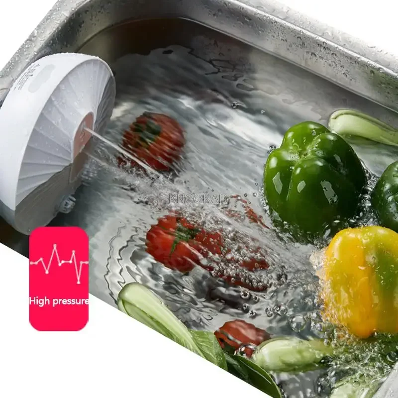 Mini Portable Tableware Cleaner Household Fruit and Vegetable Washing Machine High Pressure Clean 2000mAh Ultrasonic Dishwasher