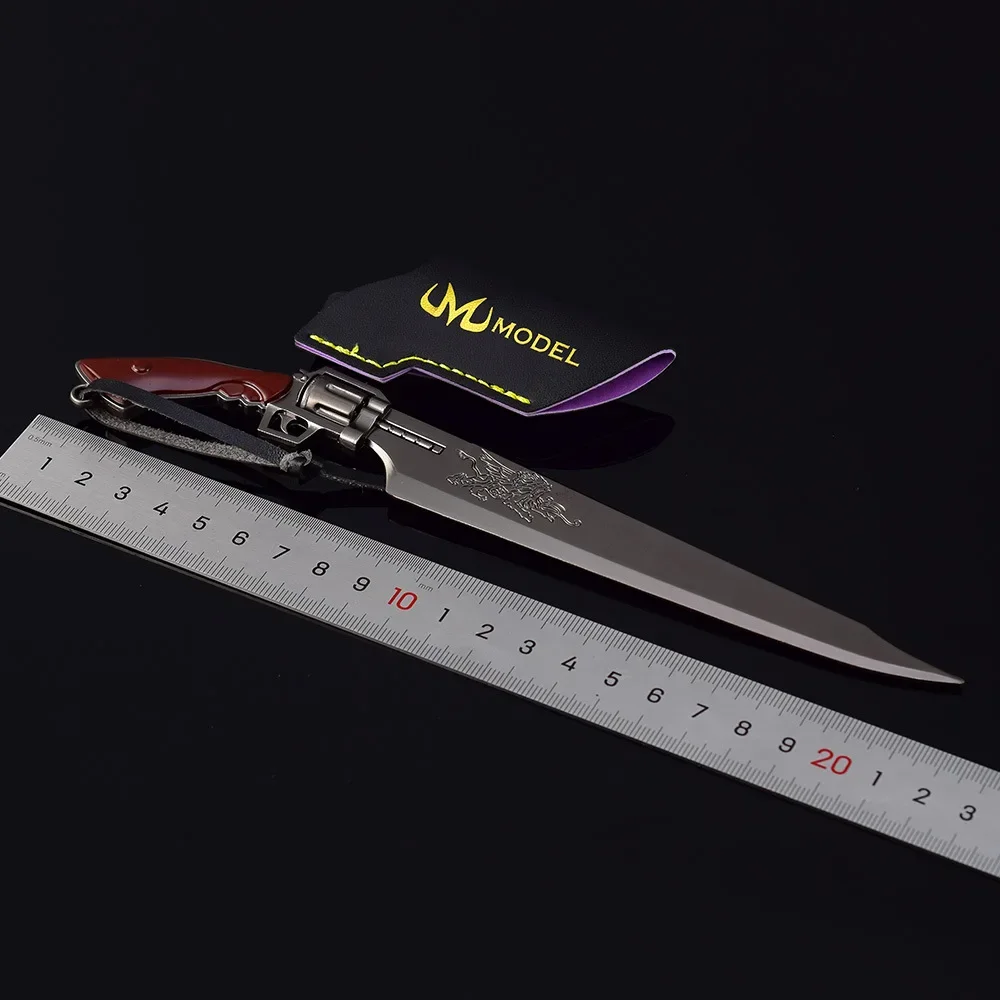 LLavero de Metal de espada de GunBlade para niños, Arma de juego de fantasía, modelo de Metal, cuchillo de mariposa, máquina periférica, estilo Elite, juguetes de regalo, 22cm