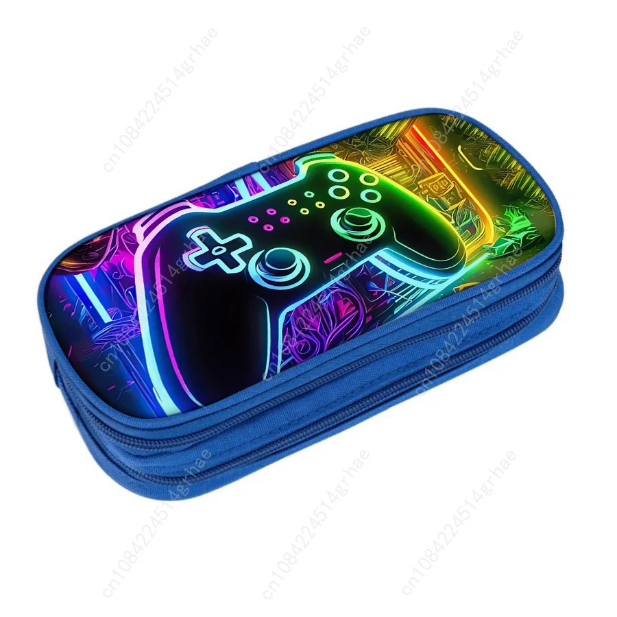 Wielofunkcyjny dwuwarstwowy piórnik GamePad dla chłopców i dziewcząt, najlepszy prezent, piórnik szkolny z motywem 2D, artykuły szkolne dla dzieci.