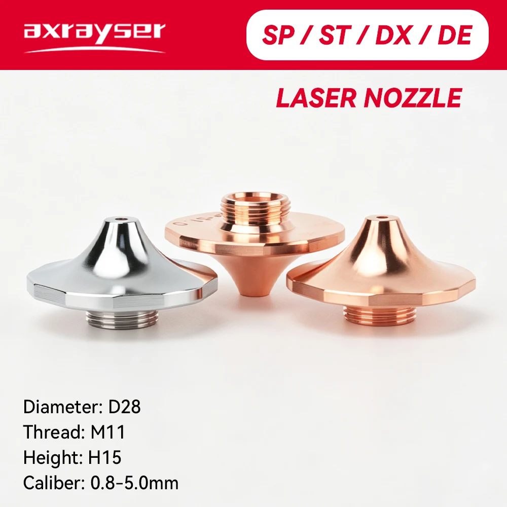 Axayser Fiber Laser Nozzles D28 M11 H15 Single Double Chrome High Speed Laser Cutting Nozzles for  Raytools Bodor Bochu Head