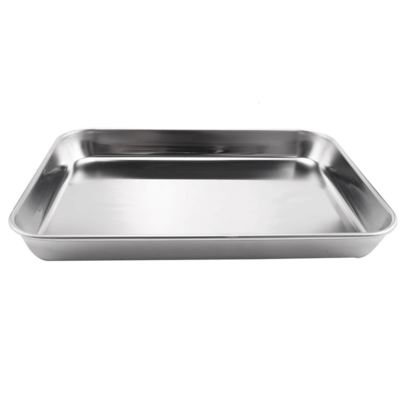 صينية خَبز من الفولاذ المقاوم للصدأ مع مجموعة شواية ، صينية نصف فرن بسكويت للخدمة الشاقة
