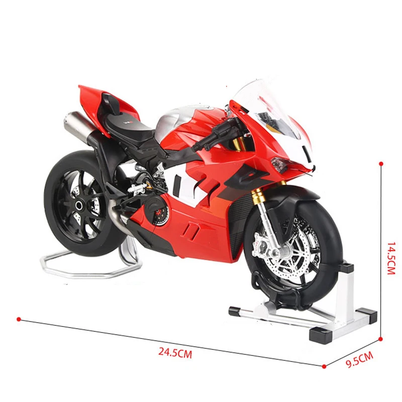 NEW 1:9 V4S Panigale Rear Wheel Rotation Alloy Motorcycle Model Vehicle Collection Sound and Light Off Road Autocycle Toys Car - Image 6