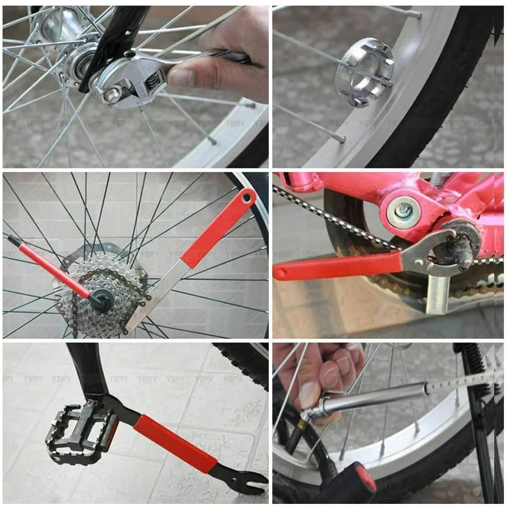 44 stücke Fahrrad Reparatur Werkzeug Extractor Set Fahrrad Werkzeug Box Kette Breaker Cutter Kurbel Puller Schwungrad Entfernung Fahrrad Schlüssel Fix werkzeug – Detail 6