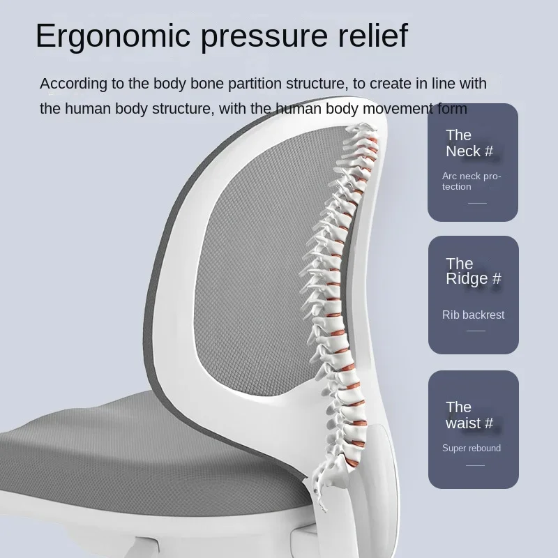 Student Study Chair: Ergonomic Design, Adjustable Height and Comfortable Backrest and Seat, Perfect for Study and Learning