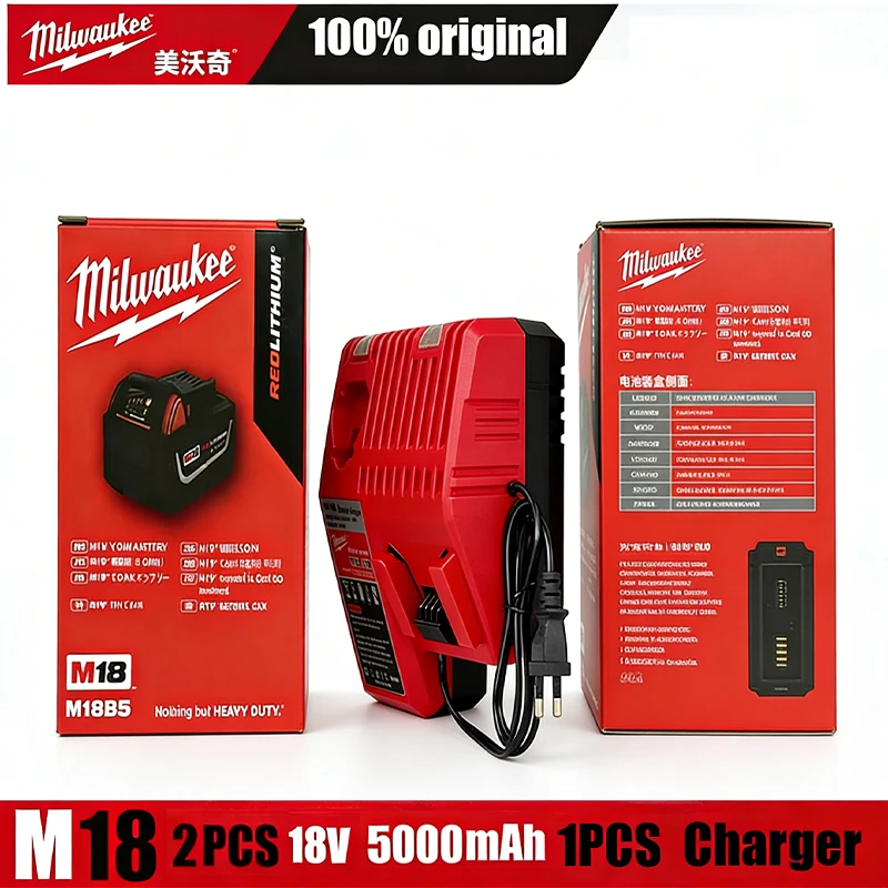 

6.0Ah Milwaukee M18 21700 Lithium Ion Battery 5.0Ah Interchangeable 18V for M18B8 M18B5 Power Tools Compatible with 48-11-1zu