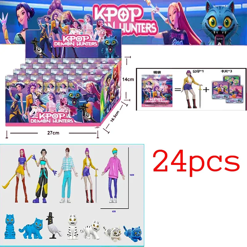 

Аниме фигурка K-pop охотники на демонов с коробкой Kawaii подарки для мальчиков и девочек для детей фанаты Хэллоуин Рождественская фигурка декоративные подарки