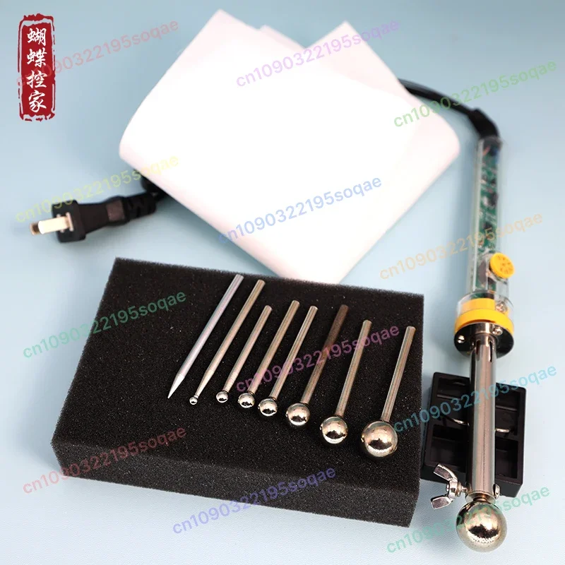 

Adjustable Temperature Soldering Iron 220V 200-450°C for Fabric Flower Making with 8 Pcs Stainless Steel Tips DIY Tool Kit