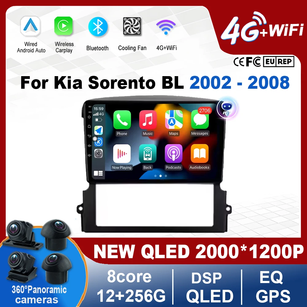 

Android 16 Car Radio For Kia Sorento BL 2002 - 2008 Multimedia Video Player Car Intelligent Systems Navigation GPS Car Accessory
