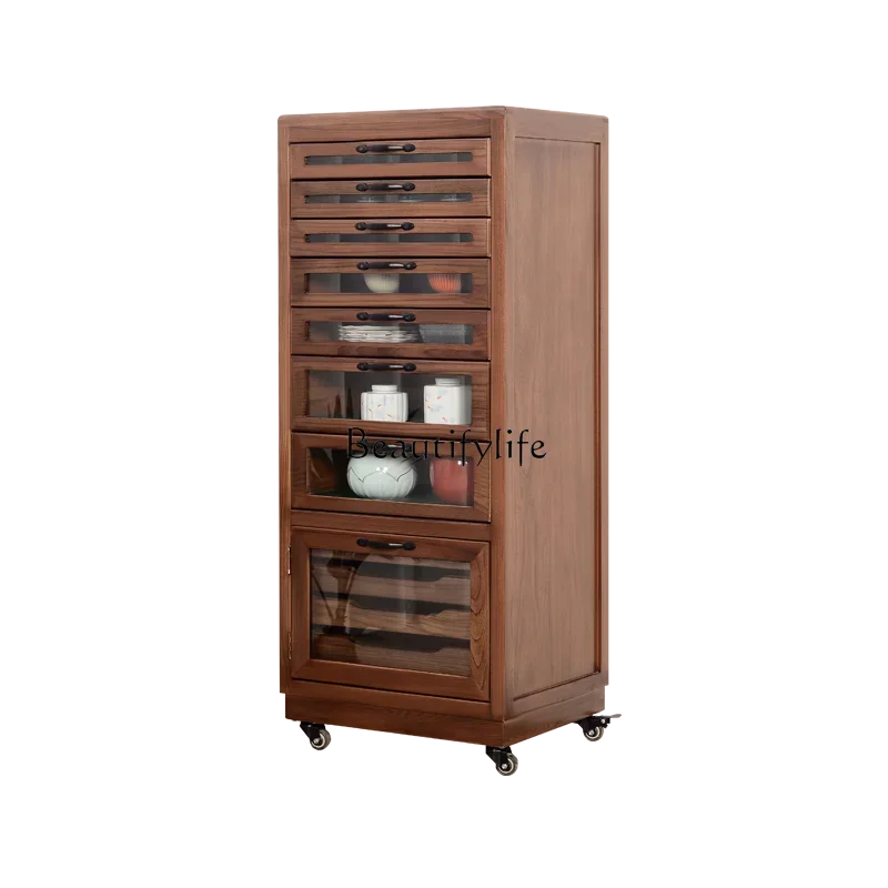 

ls 18Chinese solid wood tea set storage drawer storage small stand bedside table modern simple household