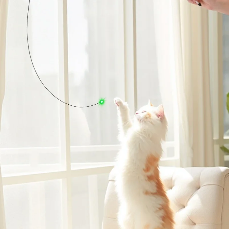 LED Interactive Cat Teaser Wand Funny Cat Stick Toys Pet Boredom Relief Toys for Cats Cat Wand Toy Pet Supplies gallery 3