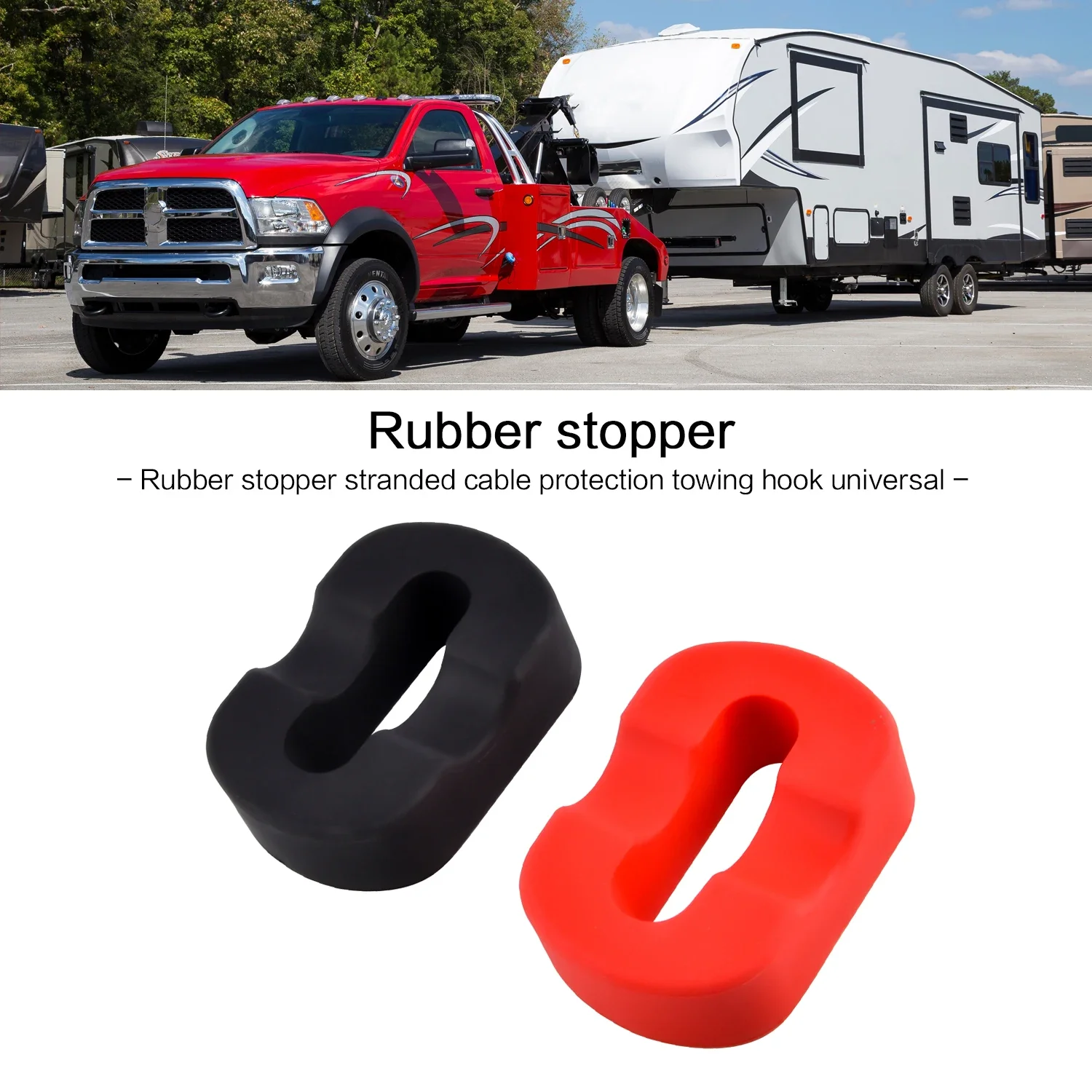 

Rubber Stopper Stranded Cable Protective Tow Hook Universal 8000 lb or More Guide Winch (Stainless Steel Guide, Aluminum Guide)