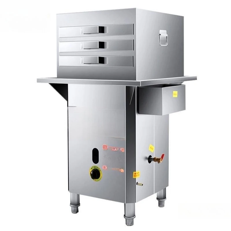 

Rice flour machine commercial stall Guangdong rice flour drawer type special machine steamer one pump a stone mill