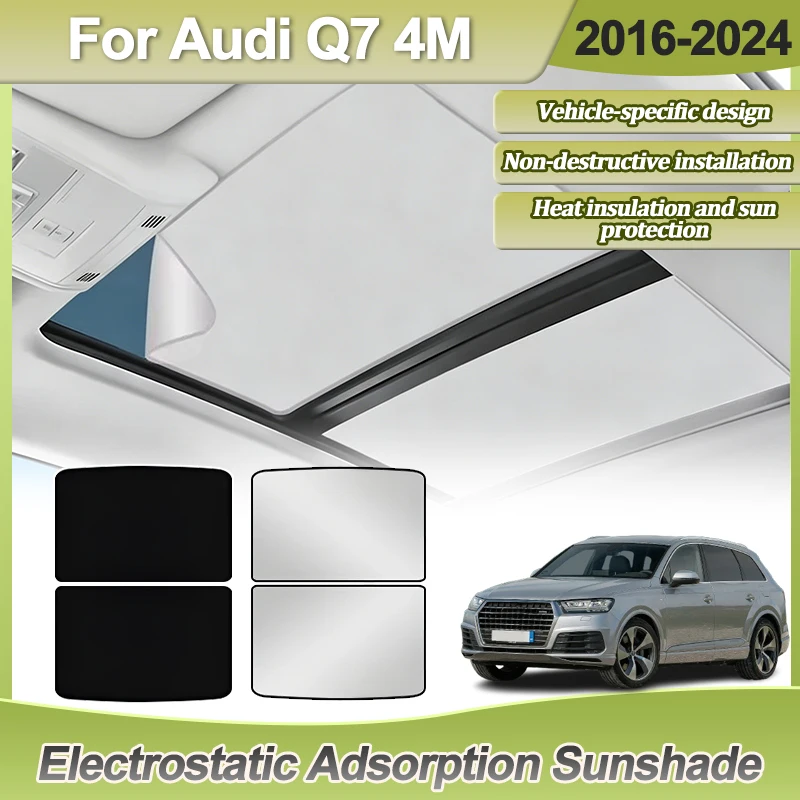 

Accessories For Audi Q7 4M 2016-2024 2019 Sun Roof Window Shades Electrostatic Adsorption Skylight Camping Protector Car Cover