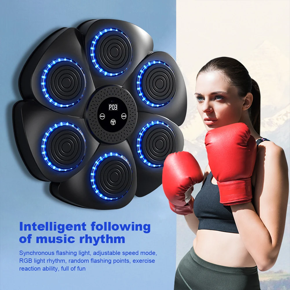 Music Boxing Machine Music Boxing Puncher Wall Mounted Smart Bluetooth-Compatible Boxing Machine Type C Charging for Kids Adults