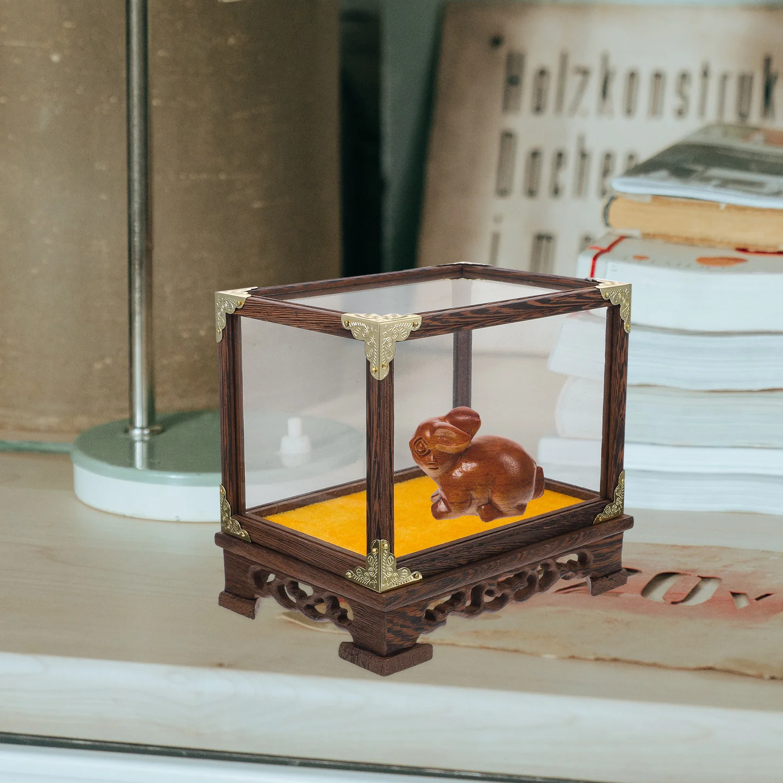 Elegant Vase Display Case with Dust Protection for Buddha Statue Desktop Decorative Storage Box Home Interior Organizing