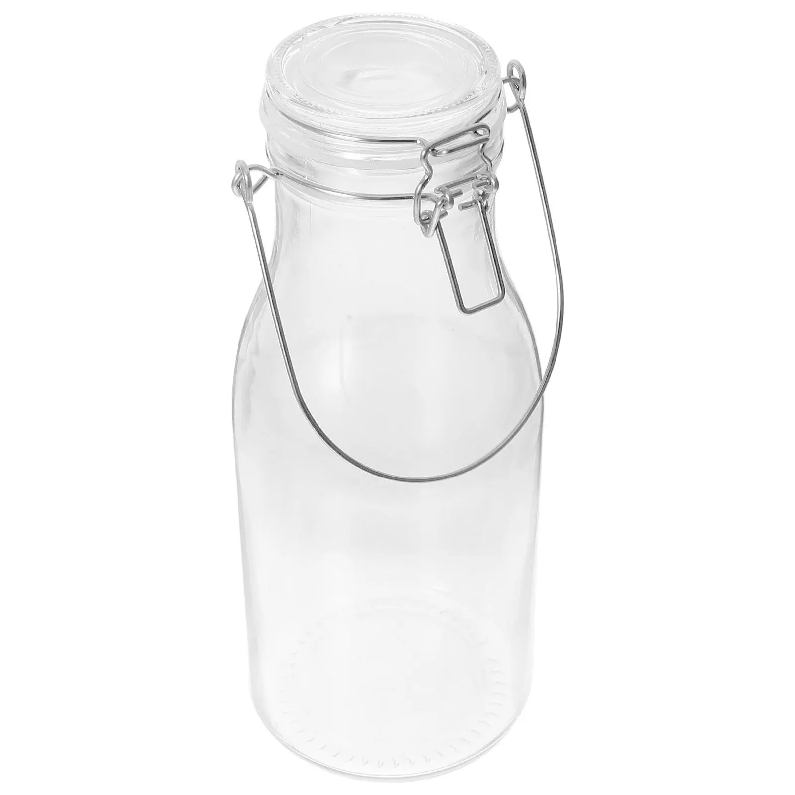 Airtight Glass Food Storage Jar – Transparent Reusable Container for Juice, Milk, and Meal Prep