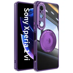 Magnetic Metal TPU Case For Sony Xperia 1 VI 10 Wireless Charger Holder Cover 360° Anti-knock Cases For Xperia1 VI Xperia10 VI