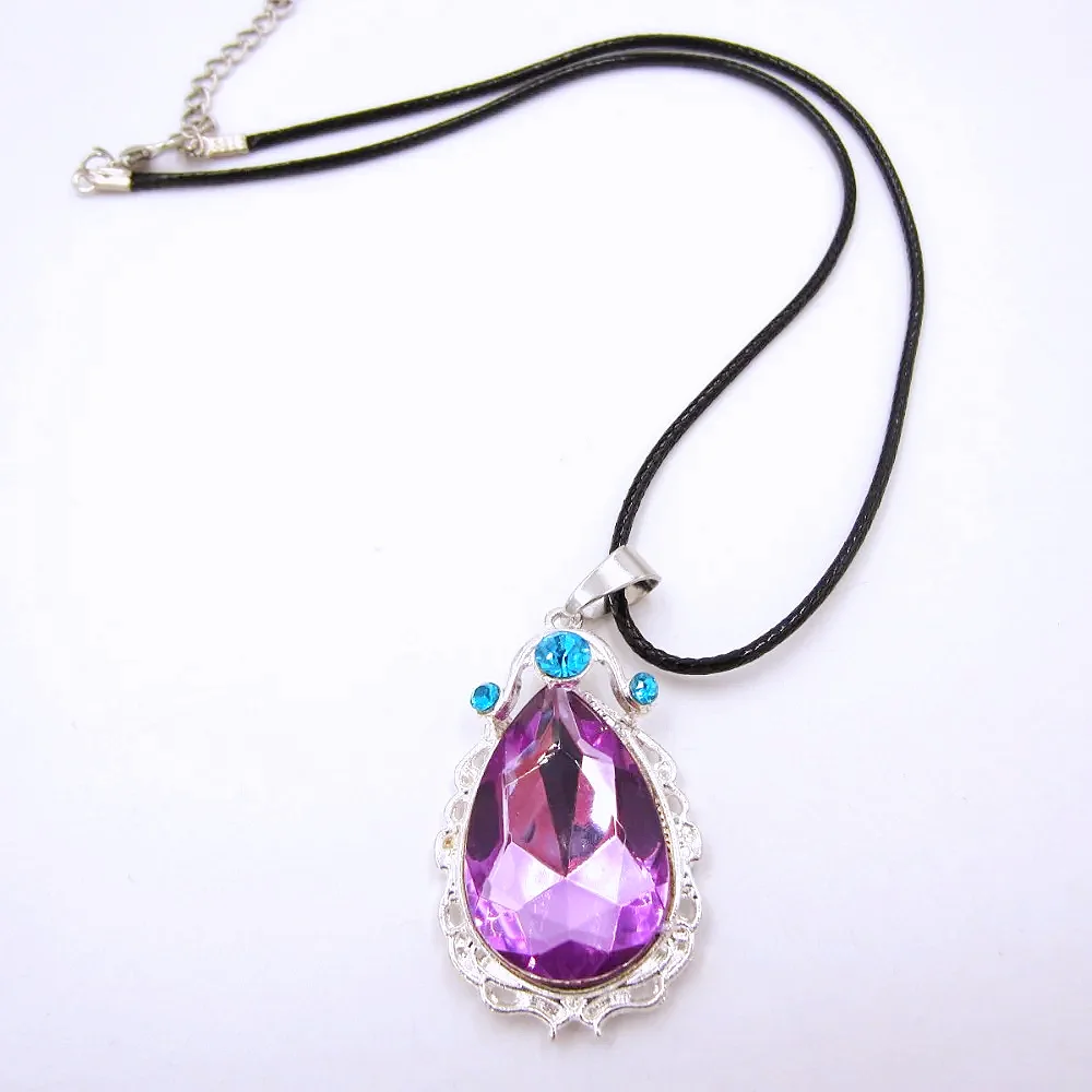 NEW 1set/lot So Fia The First Necklace Gift For Kids Girl Hairpin Purple Amulet Pendant Necklaces Children Hairwear Jewelry set
