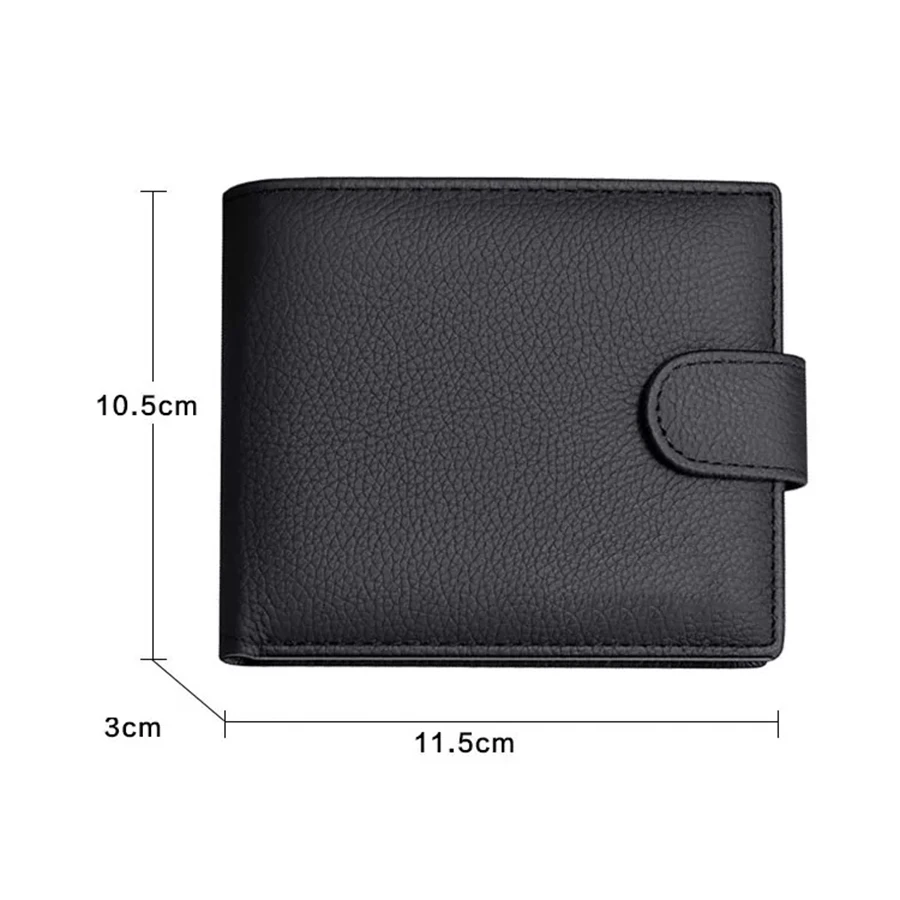 Men Leather Wallet Genuine Leather Wallets for Men Zipper Purse Wallets RFID Anti-Theft Credit Card Holder Money Bag