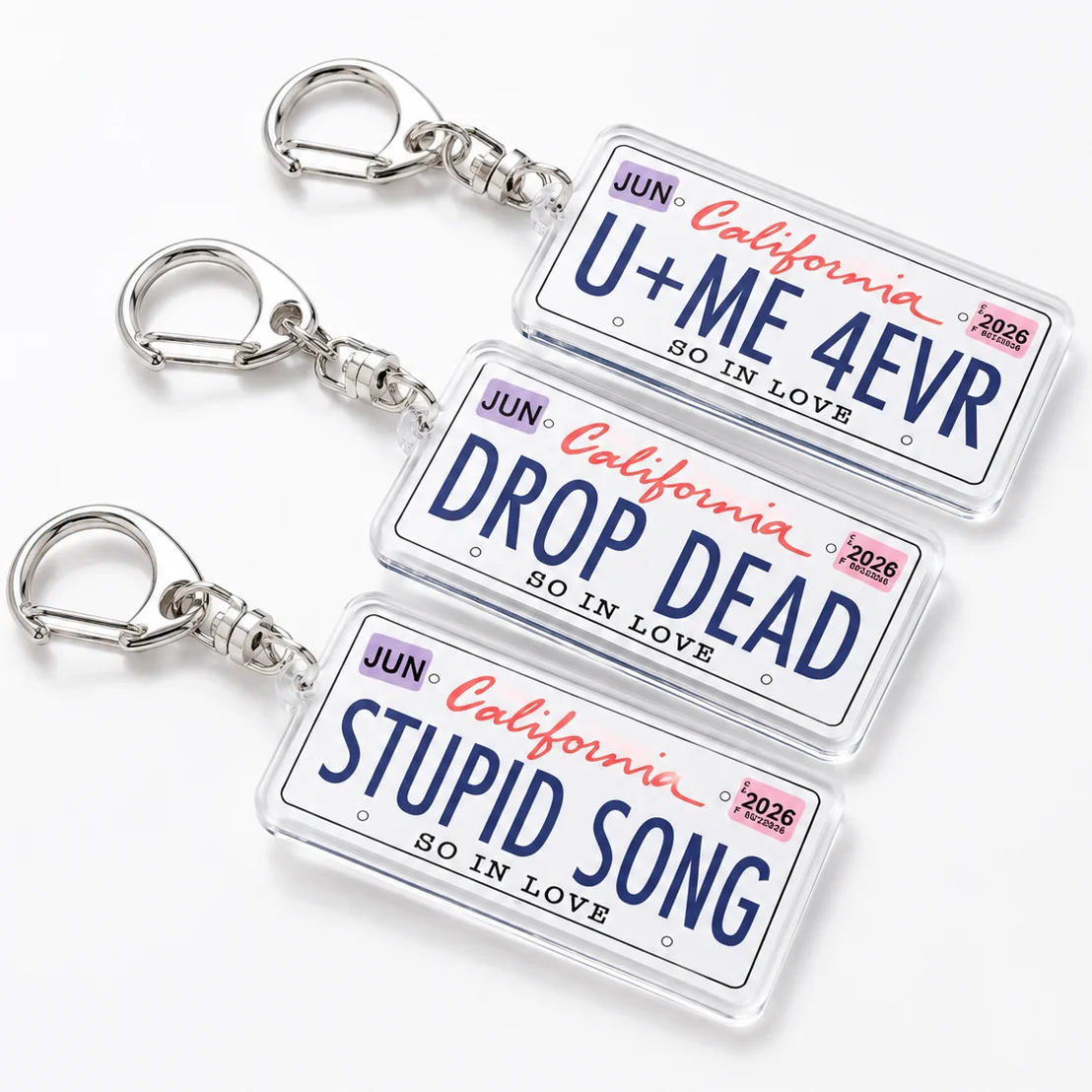 Hot  Singer New Album Song Name Music License Plate Keychains Stupid Song The Cure Drop Dead Keyrings Jewelry Fans Gifts