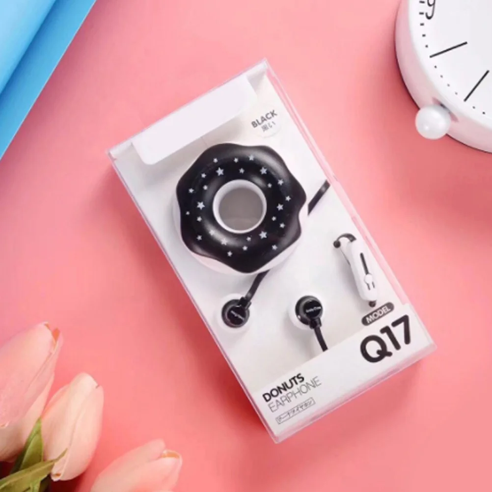 

2pcs Donut Earbuds Deep Bass Stereo In-Ear Headphones For Music Noise Isolating Comfort Fit Wired Control Call Play Flat Rubber