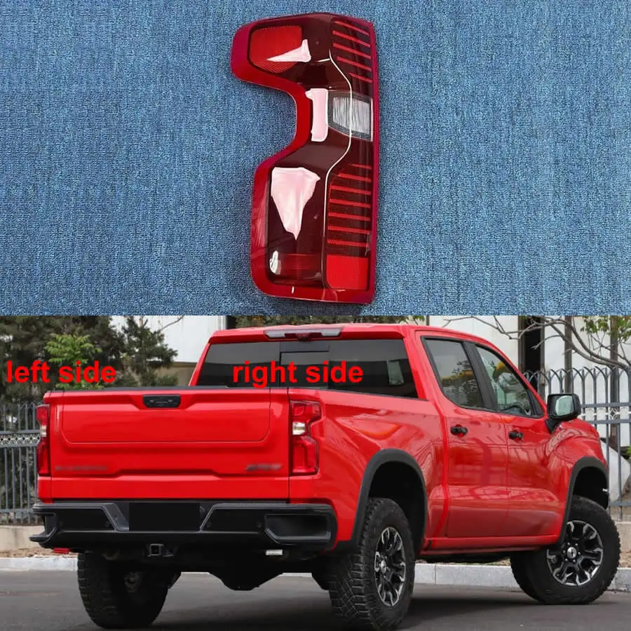 

For Chevrolet Silverado 2019-2023 Car Accessories Tail Lamp Cover Taillight Shell Rear Brake Lights Mask Plexiglass