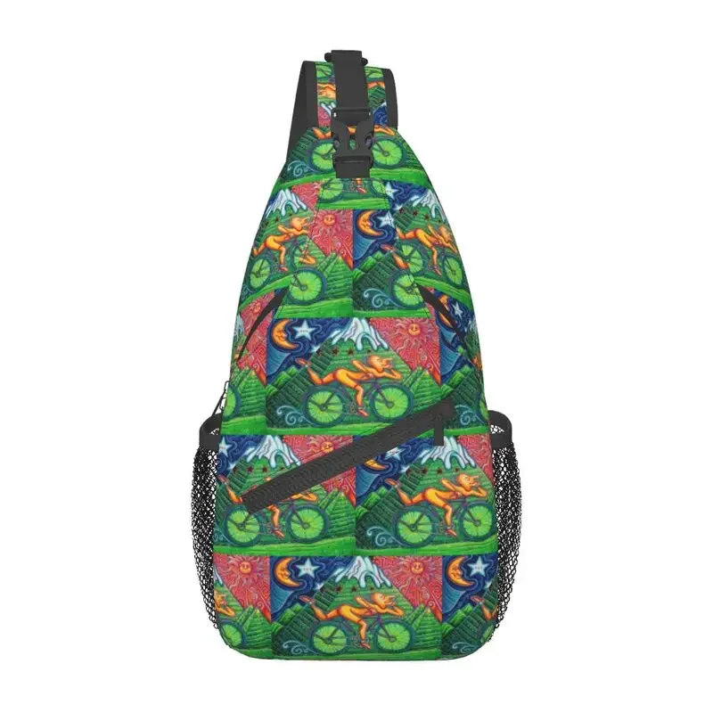 

Custom Casual Albert Hoffman LSD Bicycle Day Sling Bags Men Acid Blotter Party Chest Crossbody Backpack Shoulder Daypack