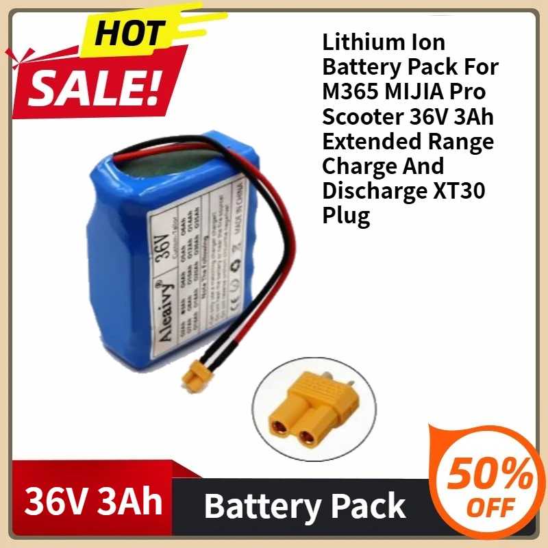 

10S1P 18650 Lithium Ion Battery Pack For M365 MIJIA Pro Scooter 36V 3Ah Extended Range Charge And Discharge XT30 Plug 15A BMS