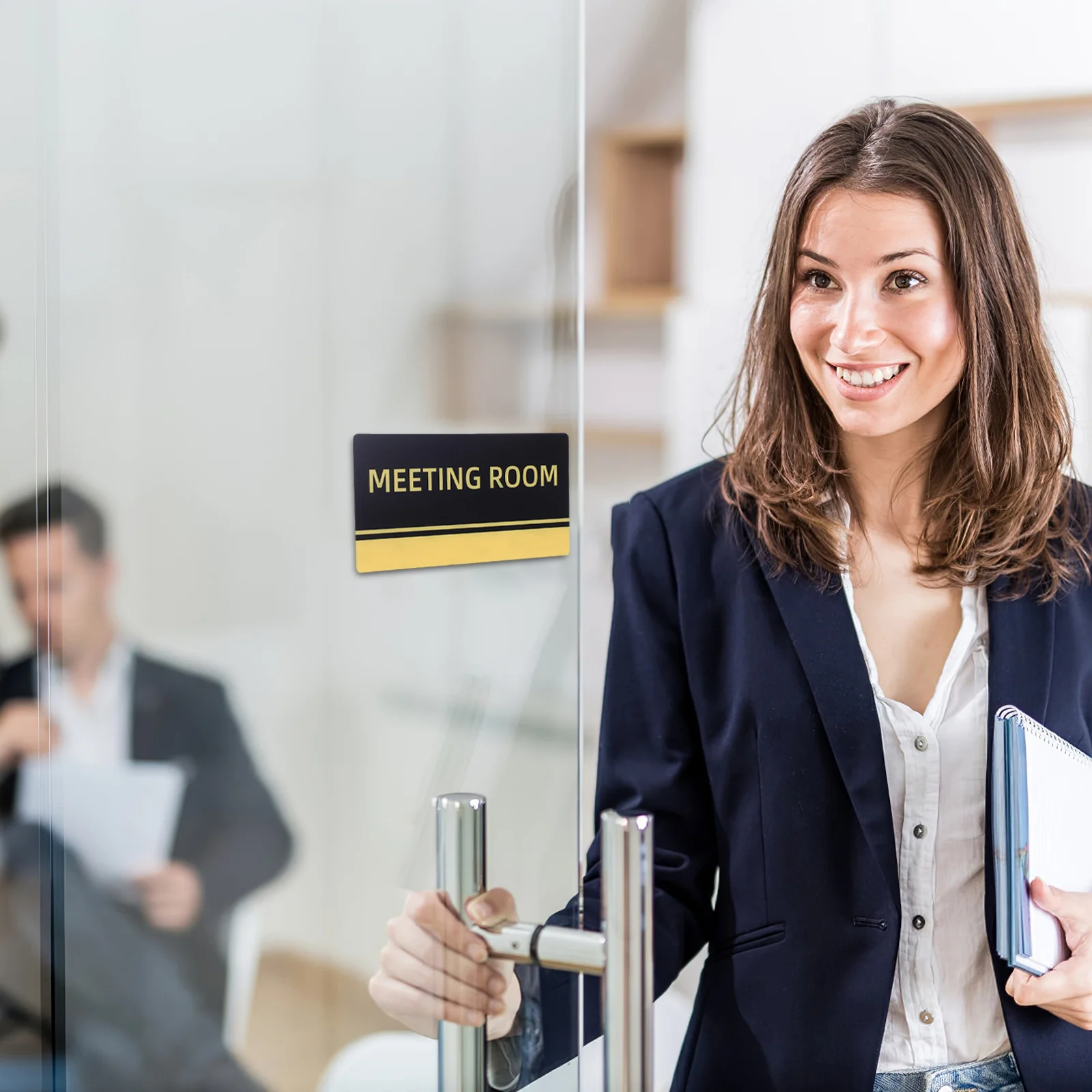 アクリル製会議室ドアサイン スタイリッシュなデザイン オフィス装飾 会議用プライバシーサイン 簡単設置 オフィス装飾