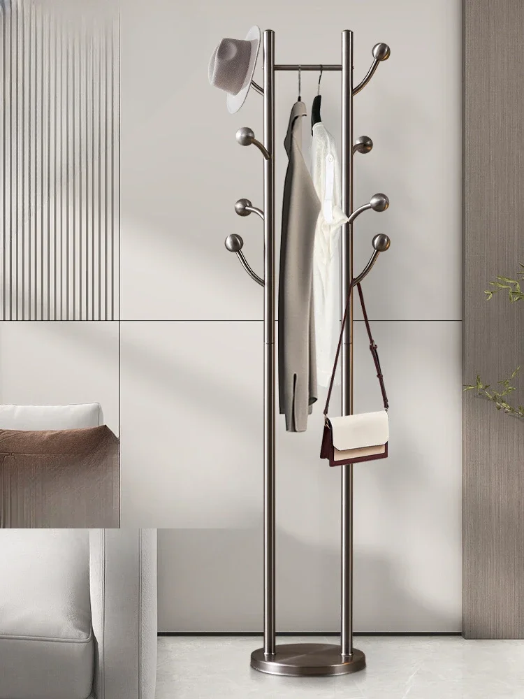 Italian stainless steel coat rack floor-to-ceiling household hanger bedroom home bedside rack