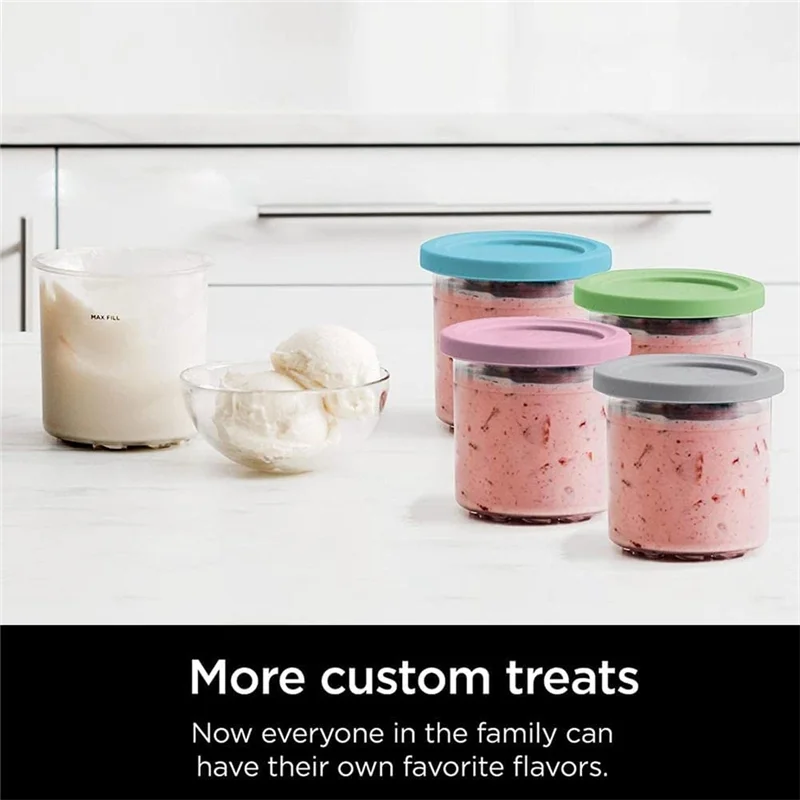 Ice Cream Pints Cup, Ice Cream Containers with Lids for Ninja Creami Pints NC301 NC300 NC299AMZ Series Ice Cream Maker HOT