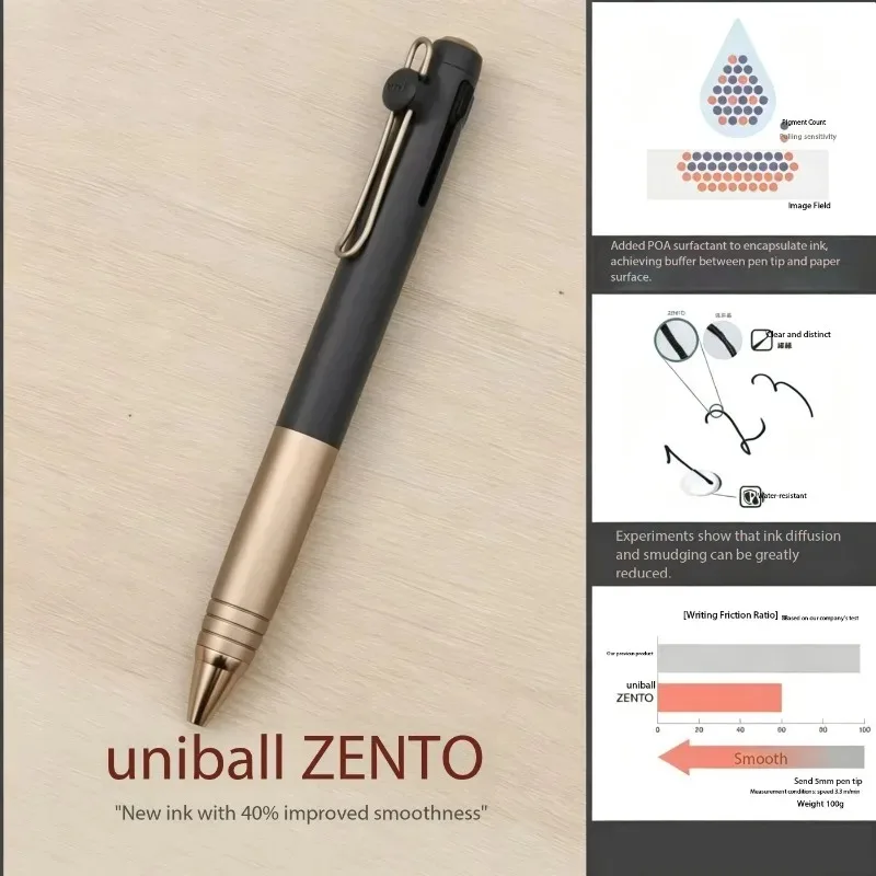 Uni Uni-ball ZENTO 3-Color Signature Metal Gel Pen or Flow