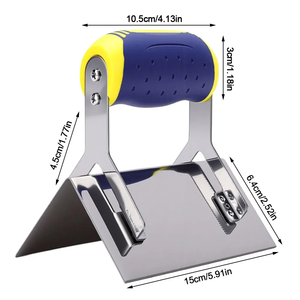 Stainless Steel Outside Corner Trowel Comfort Grip Handle Sheetrock Compatible Drywall Finishing Tool 150mm Concrete Edger Tool