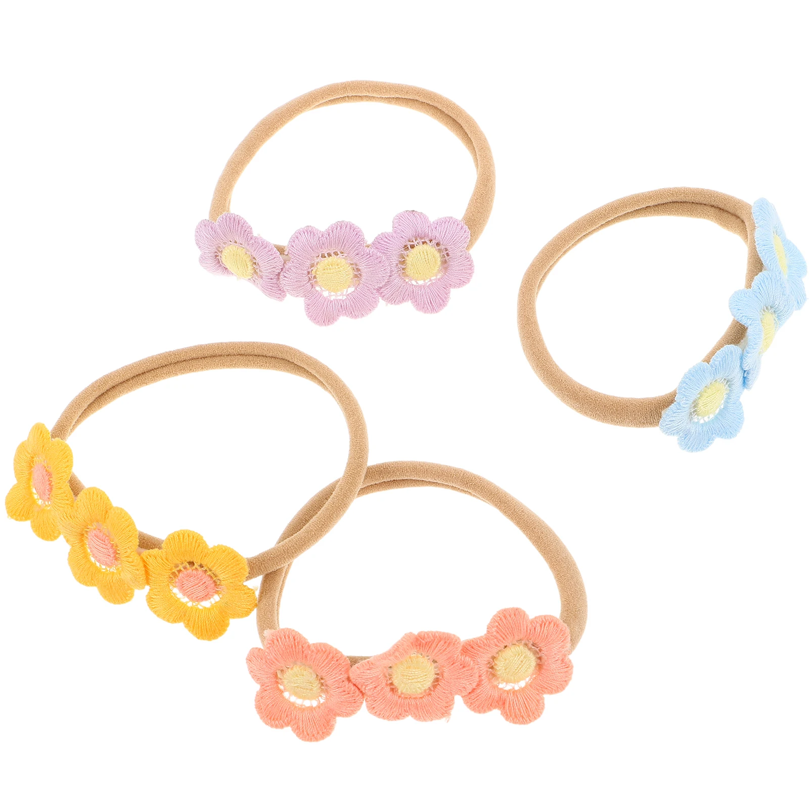 

4 Pcs Baby Girl Flower Hairband Newborn Headbands for Girls High Elasticity Flowers Are Polyester Toddler Little