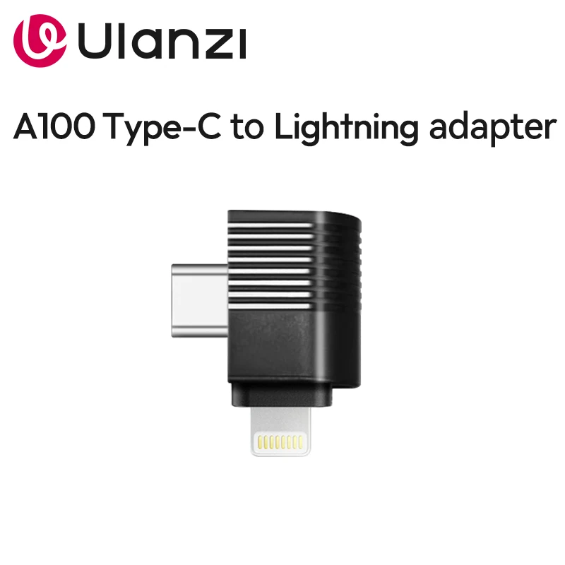 Ulanzi A100 ميكروفون من النوع C إلى منفذ محول Lightning لهاتف iPhone 15 16 13 14 Samsung Xiaomi Vivo OPPO Android الذكي