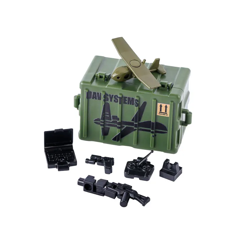 WW2 Russian Soldier Figures Military Weapon Case Printed Building Blocks Army Special Forces Gun Drone MOC Model Bricks Kids Toy