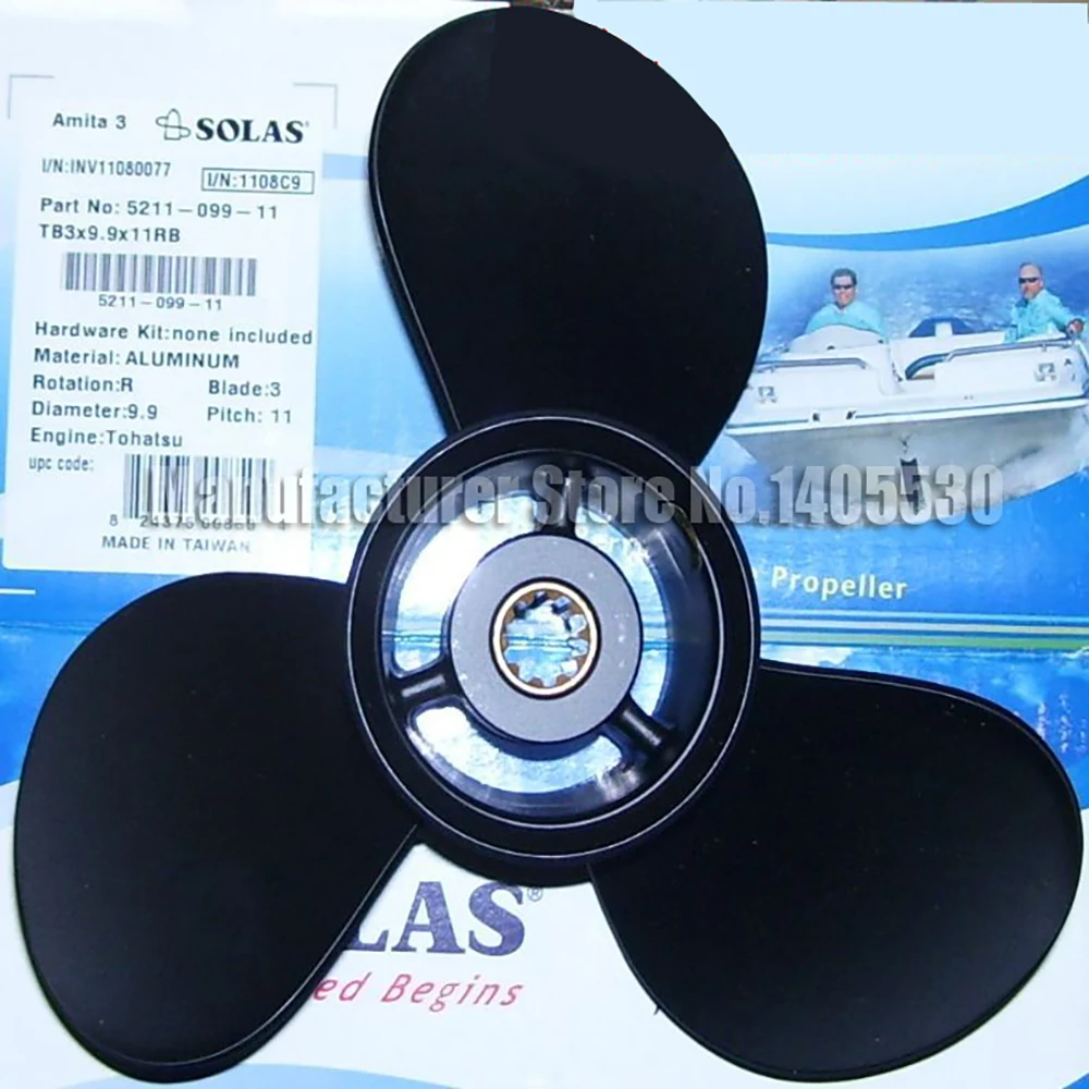 Aluminum Outboard Propeller 14 slots For Mercury 4stroke 20 hp  Outboard Motor Engine  9.25*10(9 1/4*10)