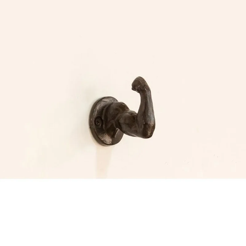 Creative Arm Shape Wall Mount Decorative Hooks Cast Iron Retro Clothes Coat Hats Towel Hanger Shelf For Kitchen Home Decoration