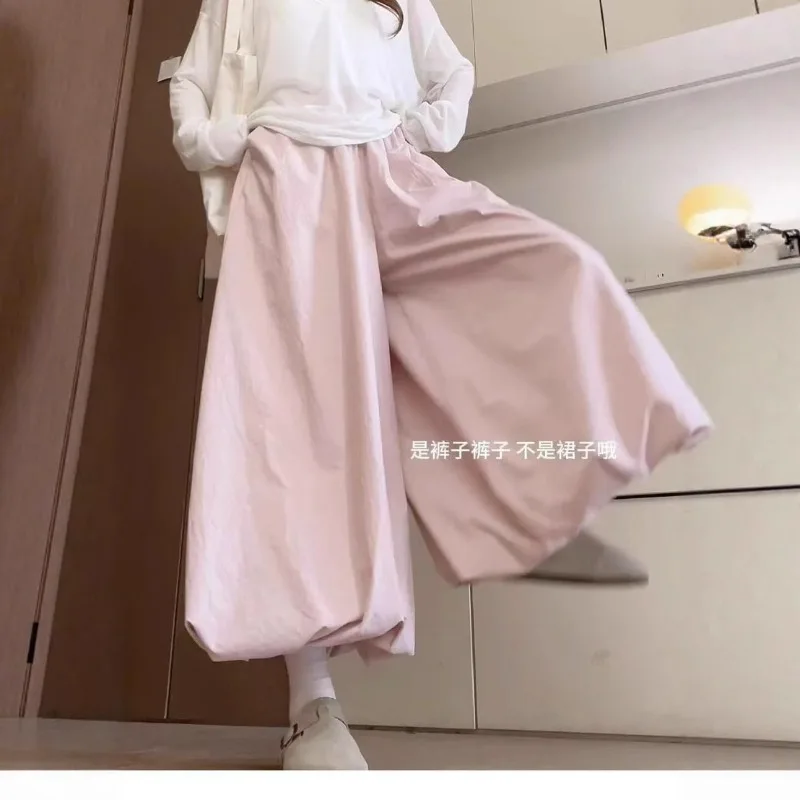 Damen Laternenhose Erwachsene A-Linien-Bubble-Hose Leichte Hosen Teenager Mode-Hosenrock Trendige Hosenrock für Frauen Studentenrock
