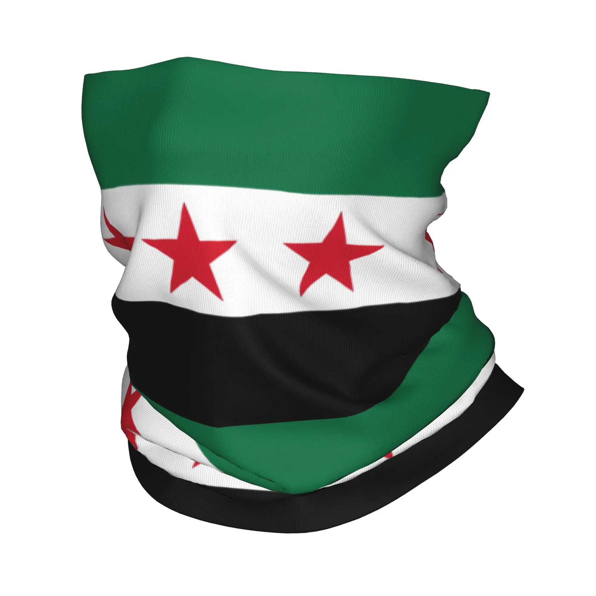 Bandera de Asiria siríaca personalizada, diadema de invierno para el cuello, Siria, mujeres, hombres, esquí, correr, bufanda de tubo, bandera de tres estrellas, Bandana para la cara, polaina