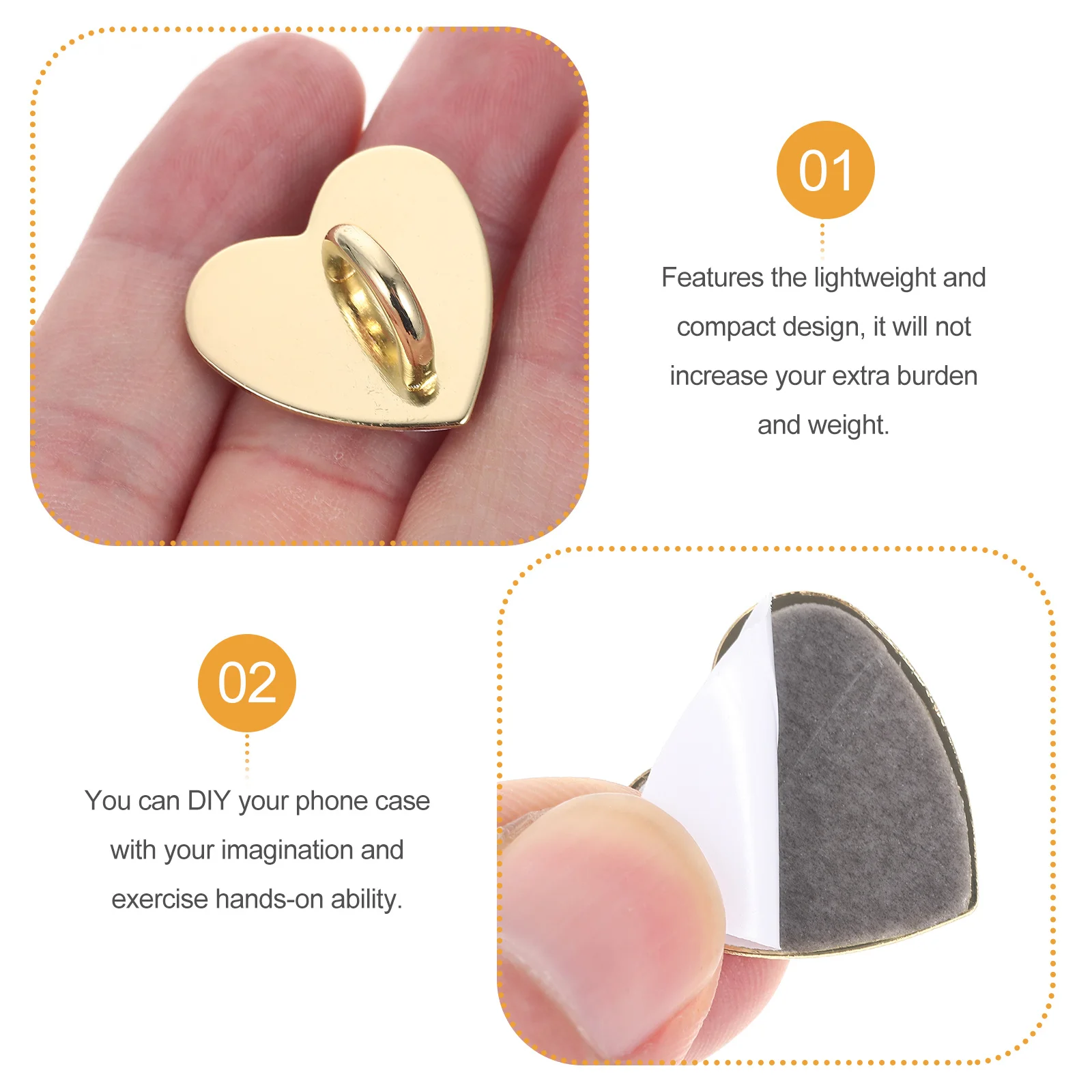 12 Buah Aksesori Casing Ponsel Gesper Ponsel Kait Hati Perlengkapan Kerajinan Warna Emas Perak Tahan Lama Ringan
