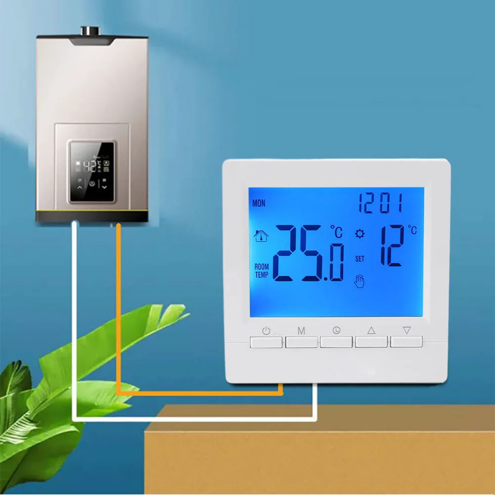 1pc Thermostat Programmable Room Temperature Controller LCD Digital Display For Room Heating Gas Boiler
