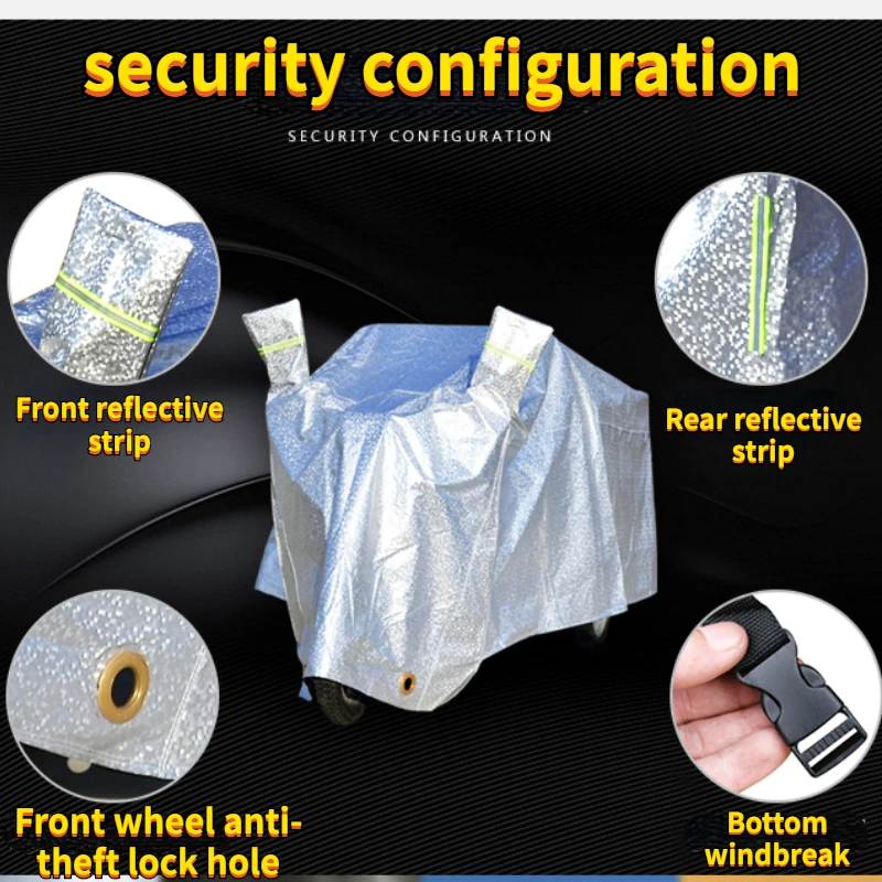 Sarung sepeda roda tiga listrik antiair, S-3XL tebal Universal, penutup sepeda motor tahan debu tahan matahari luar ruangan dalam ruangan