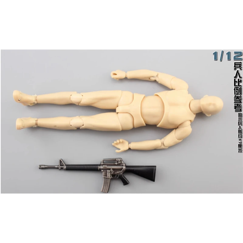 2025 nueva escala 1:12 sobre arma modelo fundido a presión M16A4/V61 juguetes para figura de acción de 6 pulgadas accesorio juguete de colección de cuerpo masculino