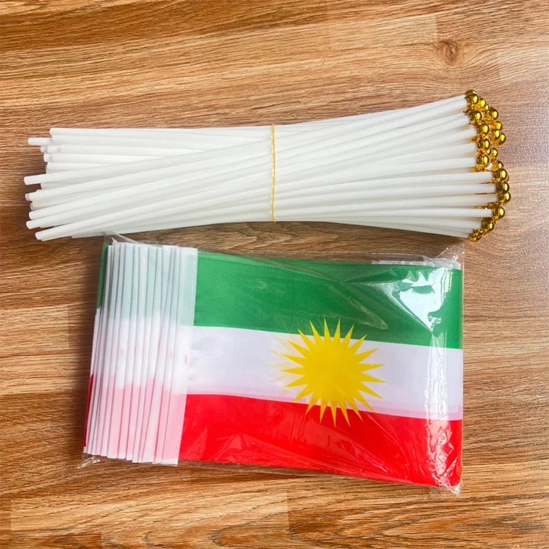 Aerxemrbrae Coloful Kurdish Hanging Sun Flags Double Sided Banner Sign Car Hanging Decoration Kurdistan Handheld Mini Pennant