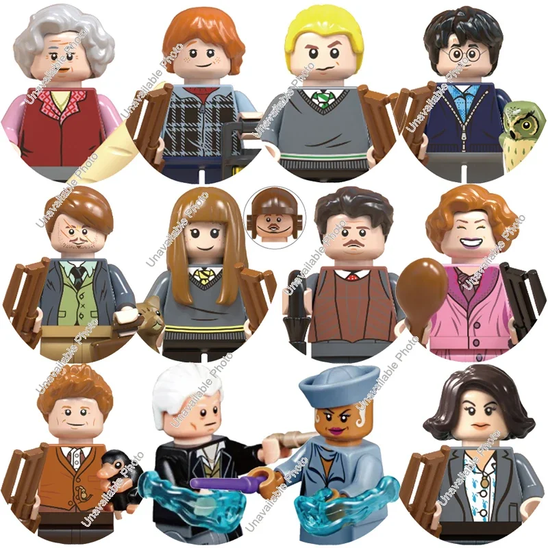 Hot Toys WM6046 WM6048 Anime Harry Potter Jacopo Queenie Tina Newt Malfoy Susan Bones Mini Action Figures Building Block Kid Toy