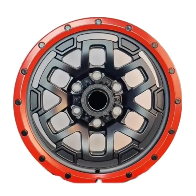 i Custom Two-Tone Forged Wheels 14-20 Inch, Black Red Gloss Coating Car Rims