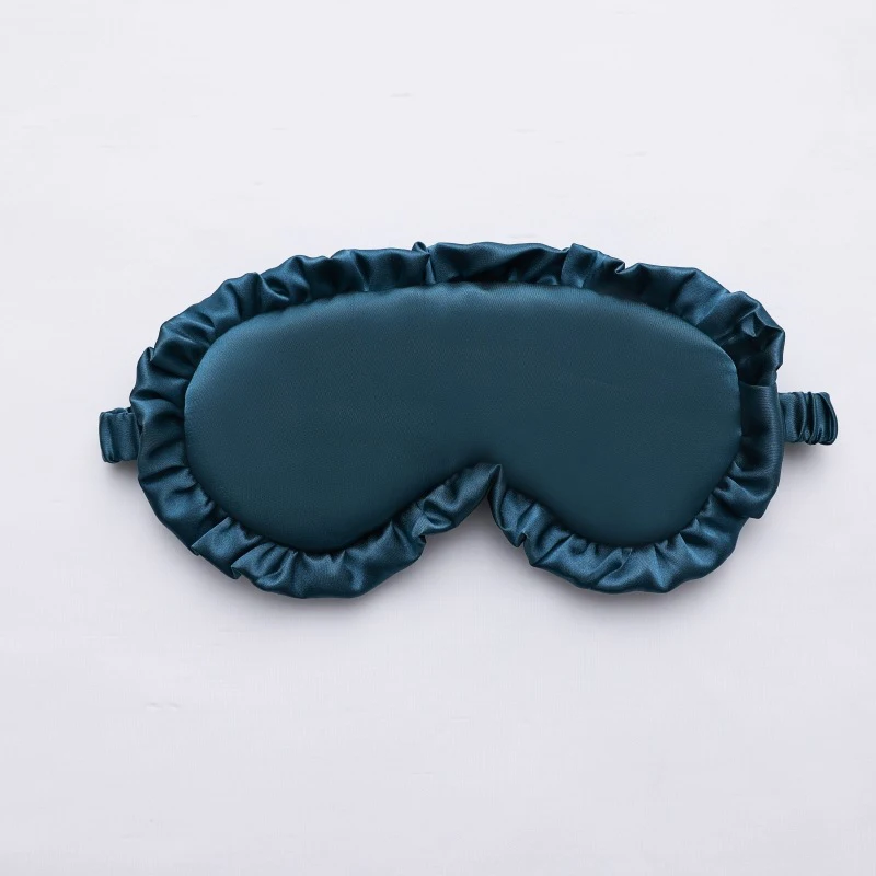 Silk Ruffle Sleep Eye Mask Eye Protection Travel Soft Sleeping Shading Eye Covers Multicolor Eye Patches For Woman Man image 3
