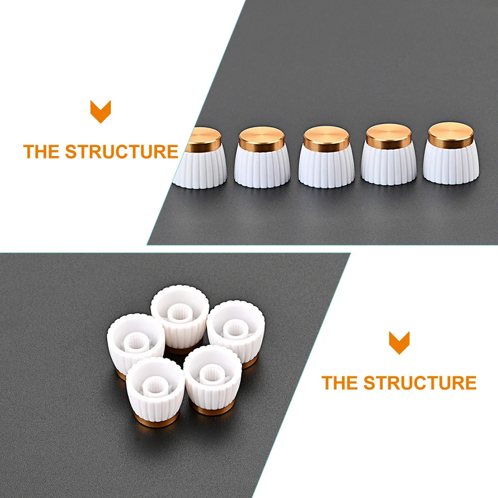 

5Pcs Guitar Potentiometer Volume Knobs Caps Replacement Parts for Electric Bass Amplifier Effect Pedal Control Guitar Accessory